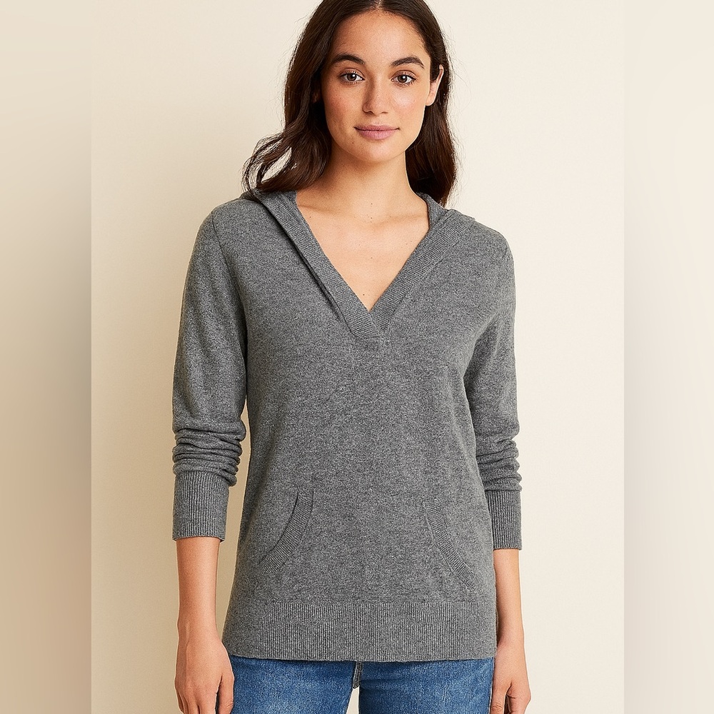 Banana Republic XS v-neck pullover hoodie sweater - Picture 1 of 9